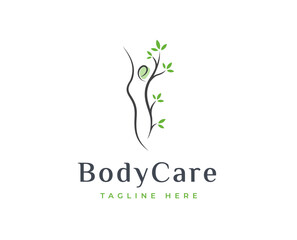 People healthy logo with leaf green element symbol vector illustration