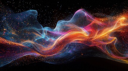 Obraz premium Digital Transformation: Virtual Data Flows and AI Convergence for a Revolutionary User Experience.
