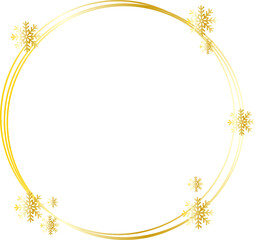 Golden round ring snowflakes Christmas background