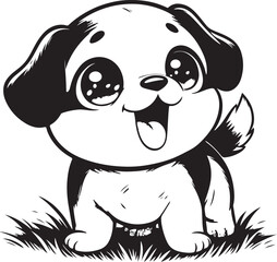 Fototapeta premium cute dog clipart vector design,awesome cute dog svg,high resolution printable cute dog artwork
