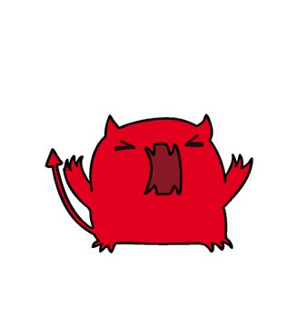 cartoon illustration of a cute kawaii devil