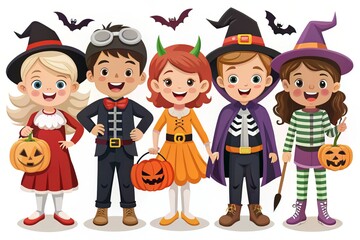 halloween costume clipart vector illustrations