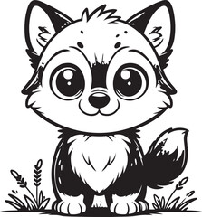 cute wolf clipart vector design,awesome cute wolf svg,high resolution printable cute wolf artwork