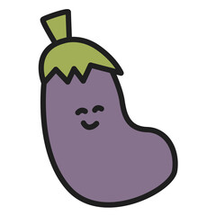 cute eggplant icon transparent background