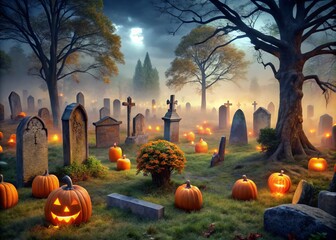 Halloween graveyard
