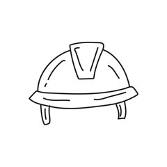 Construction Hardhat Line Drawing