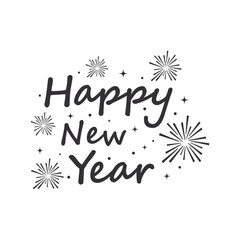 happy new year greeting typography vector illustration