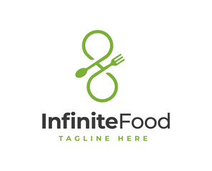 Letter S logo food logo design with fork and spoon element illustration