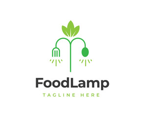 Restaurant logo design with fork and spoon element illustration