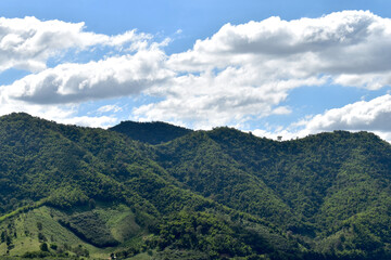 mountains and clouds