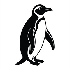 Naklejka premium Penguin silhouette vector