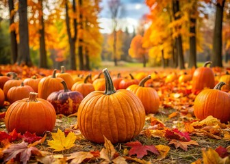halloween pumpkin patch autumn leaves changing foliage