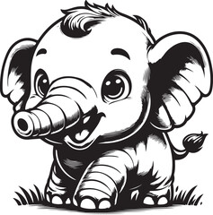 cute elephant clipart vector design,awesome cute elephant svg,high resolution printable cute elephant artwork