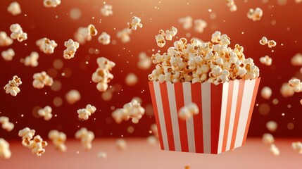 Popcorn Bucket in Mid-Air