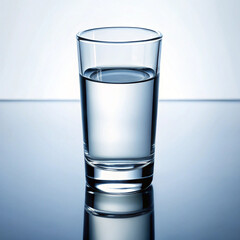 Pure water in the glass on white background