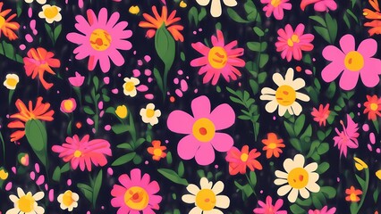 Illustration of season floral background design