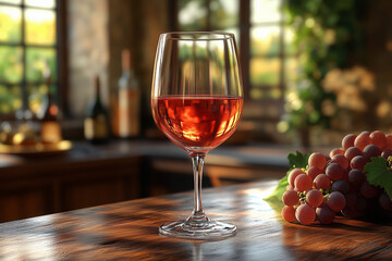 Naklejka premium red wine and grapes