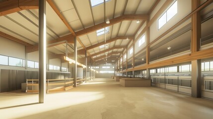 Spacious Industrial Building Interior