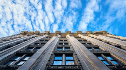 Fototapeta premium Upward View of an Ornate Building