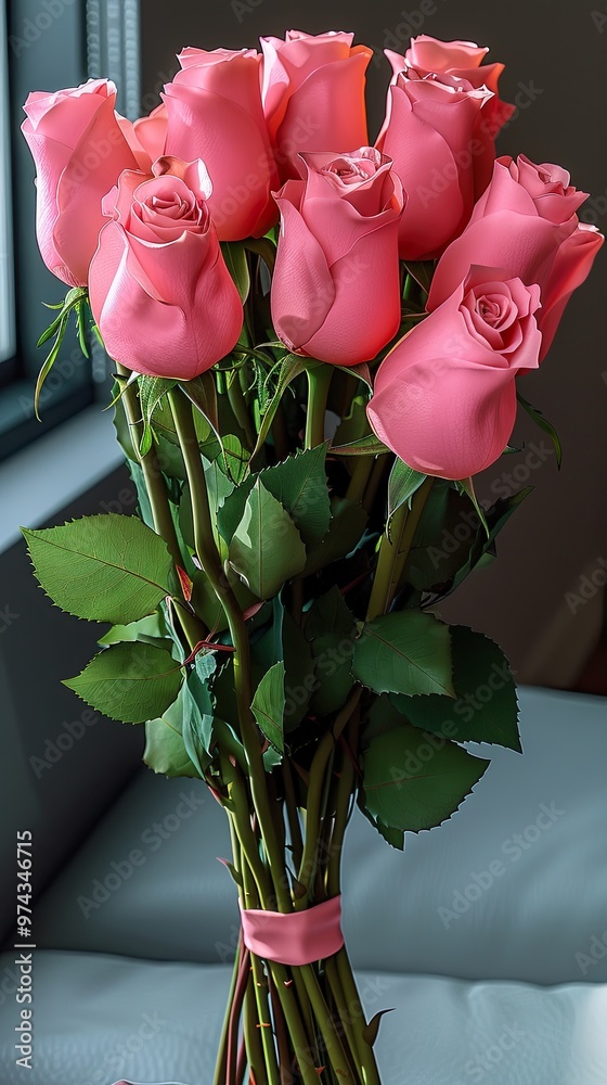 Sticker bouquet of red roses