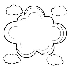 Obraz premium Clean vector outline of a cloud icon for versatile applications.