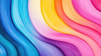 Fototapeta premium Dynamic brushwork, vibrant stream of colors, fluid multicolor effect, watercolor style