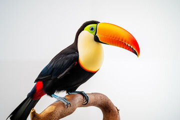 Fototapeta premium Toucan over isolated white background. Animal