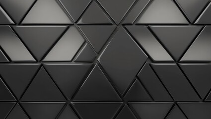 Obraz premium A black surface with a modern geometric design composed of triangular patterns, creating a sleek and elegant look.