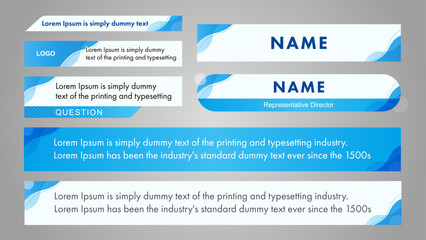 青い波模様のスタイリッシュなニューステロップベースセット