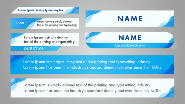 青い波模様のスタイリッシュなニューステロップベースセット