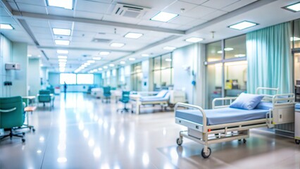 Obraz premium Blurred interior of hospital abstract medical background 
