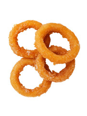 Fototapeta premium Fried onion rings fast food png isolated on transparent background