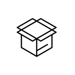 Open box icon with a flap open.