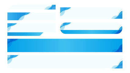 青い波模様のスタイリッシュなニューステロップベースセット　テキストなし　背景透過