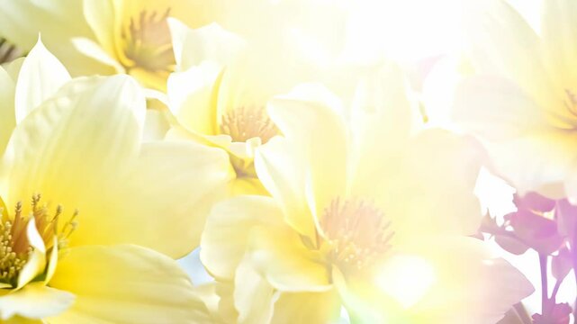 Full-screen yellow and white freesia flowers creating a fresh and elegant floral pattern