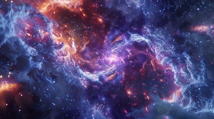 Naklejka premium Mesmerizing Cosmic Representation of Merging Galaxy Clusters