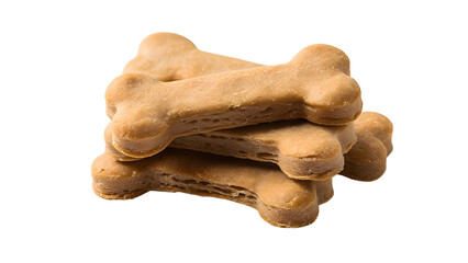 Dog bone shaped biscuits or dog treats isolated on transparent background PNG. Animal food png.