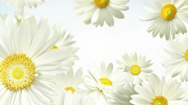 Full-screen blooming white daisies creating a clean and fresh floral pattern