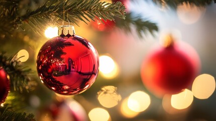 Sparkling Christmas Ornaments Reflecting Holiday Cheer 1