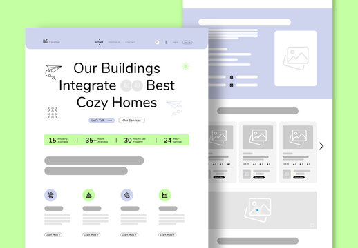 Building Wireframe Landing Page UX Layout