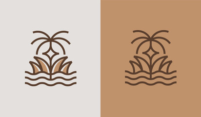 Palm Tree Logo Template. Universal creative premium symbol. Vector illustration. Creative Minimal design template. Symbol for Corporate Business Identity