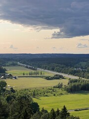 Obraz premium Aerial horizons in Lithuania Birstonas spring