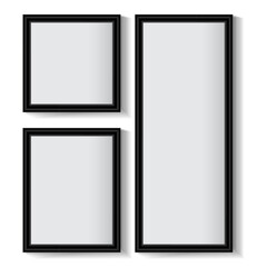 Wooden frame on gray background for decoration