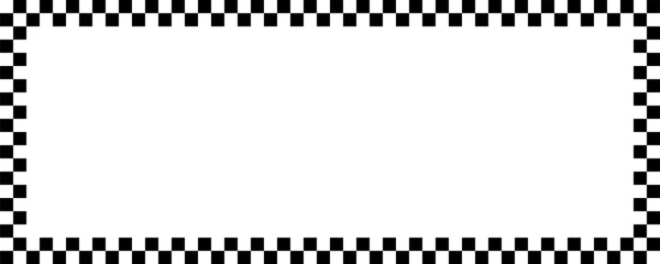 Checkers frame, border in line art style geometric seamless pattern. EPS.10.