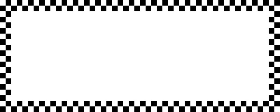 Checkers frame, border in line art style geometric seamless pattern. EPS.10.