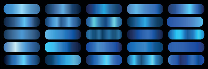 Blue metallic gradients set