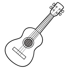 ukulele  outline coloring book page line art drawing