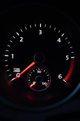 speedometer on black background