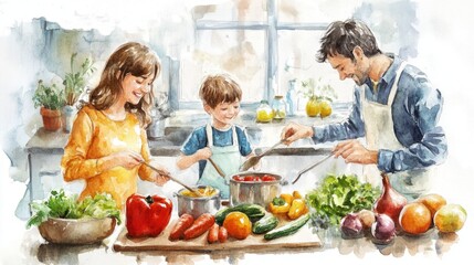 Healthy Family Meals: Watercolor Recipes for Heart Wellness