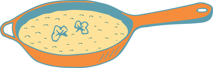 food in a hot pan element for Thanksgiving decoration.